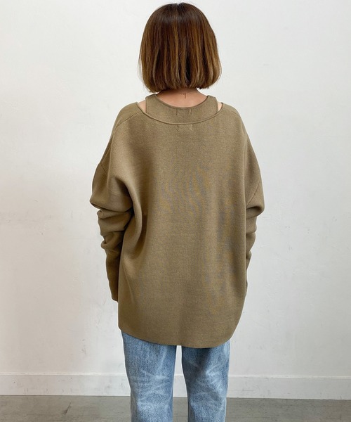 PICHI(ピイチ)の「VネックニットSET(ニット/セーター・レディース・ブラック/モカ・FREE)」の21枚目の写真