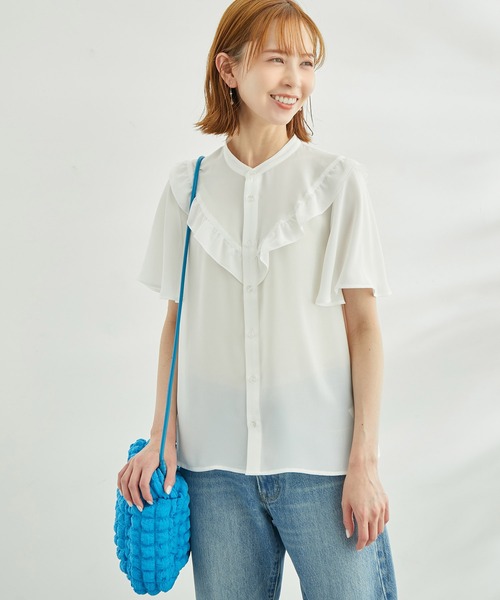 ROPE' PICNIC（ロペピクニック）の「ドット/無地フリルブラウス（シャツ/ブラウス・レディース・ホワイト/ブラック/ホワイト系その他/ブラック系その他/ベージュ系その他・38）」の2枚目の写真