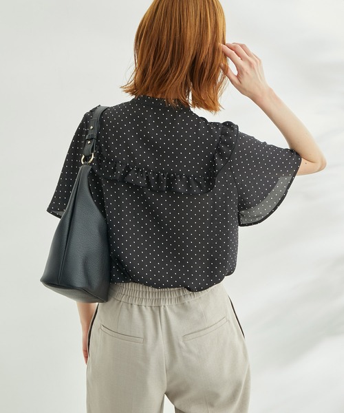ROPE' PICNIC（ロペピクニック）の「ドット/無地フリルブラウス（シャツ/ブラウス・レディース・ホワイト/ブラック/ホワイト系その他/ブラック系その他/ベージュ系その他・38）」の6枚目の写真