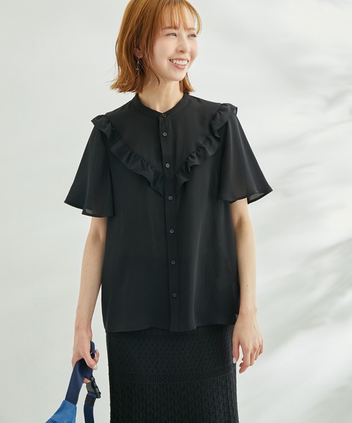 ROPE' PICNIC（ロペピクニック）の「ドット/無地フリルブラウス（シャツ/ブラウス・レディース・ホワイト/ブラック/ホワイト系その他/ブラック系その他/ベージュ系その他・38）」の12枚目の写真