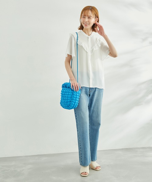 ROPE' PICNIC（ロペピクニック）の「ドット/無地フリルブラウス（シャツ/ブラウス・レディース・ホワイト/ブラック/ホワイト系その他/ブラック系その他/ベージュ系その他・38）」の7枚目の写真