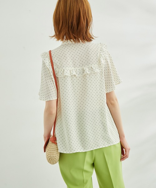 ROPE' PICNIC（ロペピクニック）の「ドット/無地フリルブラウス（シャツ/ブラウス・レディース・ホワイト/ブラック/ホワイト系その他/ブラック系その他/ベージュ系その他・38）」の18枚目の写真