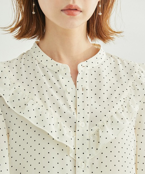 ROPE' PICNIC（ロペピクニック）の「ドット/無地フリルブラウス（シャツ/ブラウス・レディース・ホワイト/ブラック/ホワイト系その他/ブラック系その他/ベージュ系その他・38）」の15枚目の写真