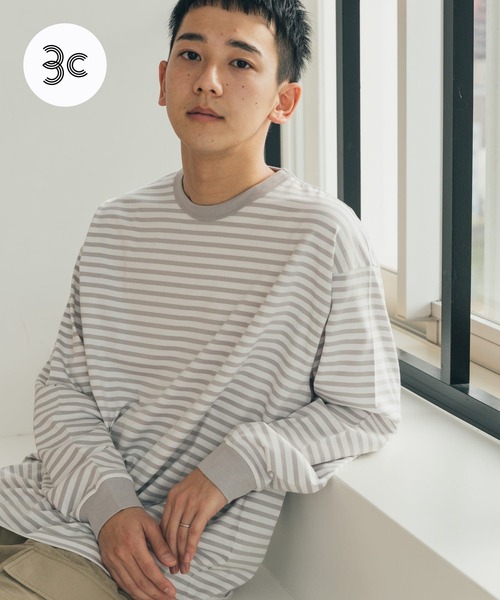 FORK&SPOON（フォークアンドスプーン）の「『ユニセックス』FORK&SPOON　ボーダーロングスリーブTシャツ（Tシャツ/カットソー・メンズ・グレー/イエロー/ネイビー・5/4/3）」の2枚目の写真