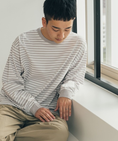 FORK&SPOON（フォークアンドスプーン）の「『ユニセックス』FORK&SPOON　ボーダーロングスリーブTシャツ（Tシャツ/カットソー・メンズ・グレー/イエロー/ネイビー・5/4/3）」の20枚目の写真