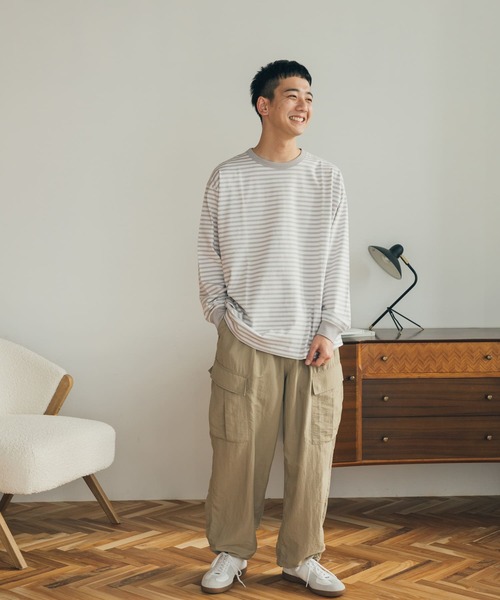 FORK&SPOON（フォークアンドスプーン）の「『ユニセックス』FORK&SPOON　ボーダーロングスリーブTシャツ（Tシャツ/カットソー・メンズ・グレー/イエロー/ネイビー・5/4/3）」の8枚目の写真