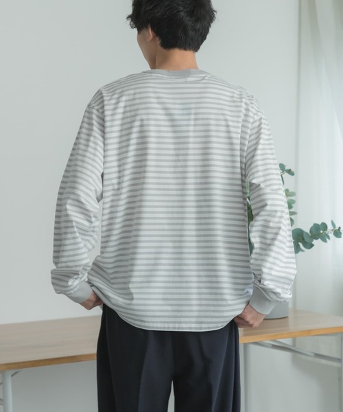 FORK&SPOON（フォークアンドスプーン）の「『ユニセックス』FORK&SPOON　ボーダーロングスリーブTシャツ（Tシャツ/カットソー・メンズ・グレー/イエロー/ネイビー・5/4/3）」の21枚目の写真