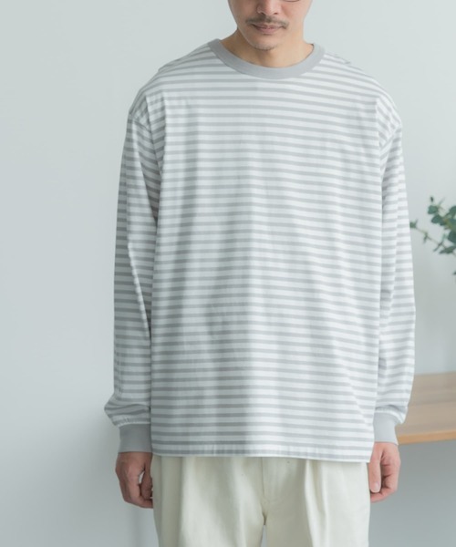 FORK&SPOON（フォークアンドスプーン）の「『ユニセックス』FORK&SPOON　ボーダーロングスリーブTシャツ（Tシャツ/カットソー・メンズ・グレー/イエロー/ネイビー・5/4/3）」の13枚目の写真