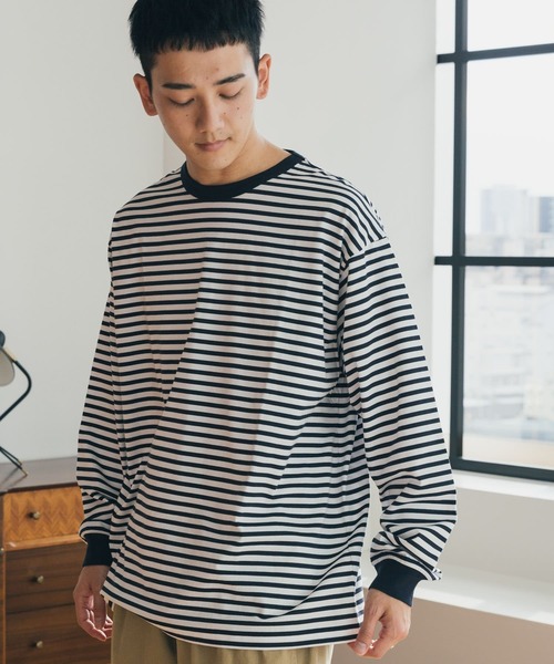 FORK&SPOON（フォークアンドスプーン）の「『ユニセックス』FORK&SPOON　ボーダーロングスリーブTシャツ（Tシャツ/カットソー・メンズ・グレー/イエロー/ネイビー・5/4/3）」の17枚目の写真