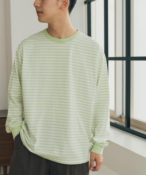 FORK&SPOON（フォークアンドスプーン）の「『ユニセックス』FORK&SPOON　ボーダーロングスリーブTシャツ（Tシャツ/カットソー・メンズ・グレー/イエロー/ネイビー・5/4/3）」の15枚目の写真