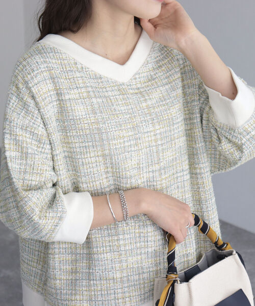 fredy emue（フレディエミュ）の「ツィードニットソープルオーバー（Tシャツ/カットソー・レディース・ブラック系その他/ブルー系その他/イエロー系その他・38）」の18枚目の写真