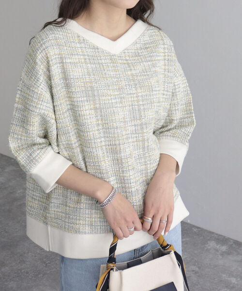 fredy emue（フレディエミュ）の「ツィードニットソープルオーバー（Tシャツ/カットソー・レディース・ブラック系その他/ブルー系その他/イエロー系その他・38）」の8枚目の写真