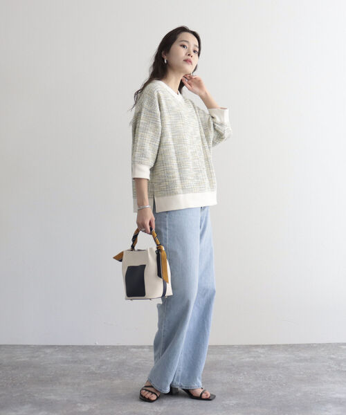 fredy emue（フレディエミュ）の「ツィードニットソープルオーバー（Tシャツ/カットソー・レディース・ブラック系その他/ブルー系その他/イエロー系その他・38）」の4枚目の写真