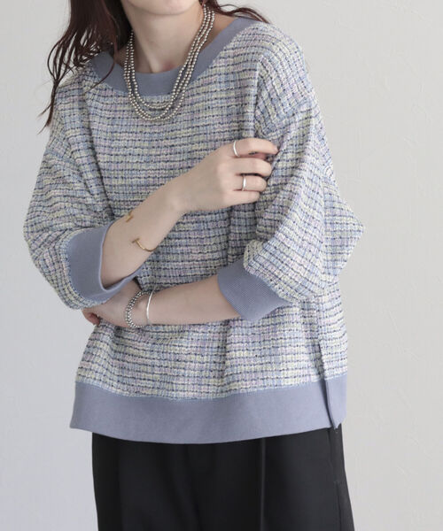 fredy emue（フレディエミュ）の「ツィードニットソープルオーバー（Tシャツ/カットソー・レディース・ブラック系その他/ブルー系その他/イエロー系その他・38）」の9枚目の写真