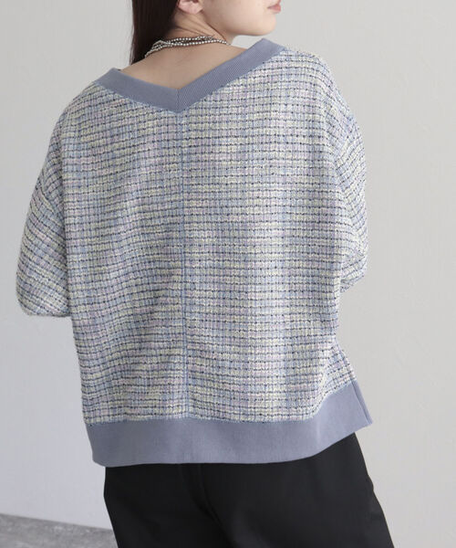 fredy emue（フレディエミュ）の「ツィードニットソープルオーバー（Tシャツ/カットソー・レディース・ブラック系その他/ブルー系その他/イエロー系その他・38）」の5枚目の写真