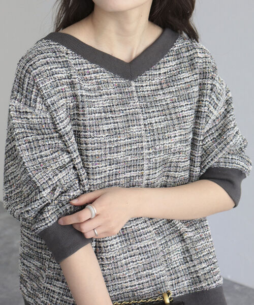 fredy emue（フレディエミュ）の「ツィードニットソープルオーバー（Tシャツ/カットソー・レディース・ブラック系その他/ブルー系その他/イエロー系その他・38）」の16枚目の写真