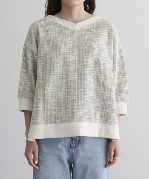 fredy emue（フレディエミュ）の「ツィードニットソープルオーバー（Tシャツ/カットソー・レディース・ブラック系その他/ブルー系その他/イエロー系その他・38）」の7枚目の写真