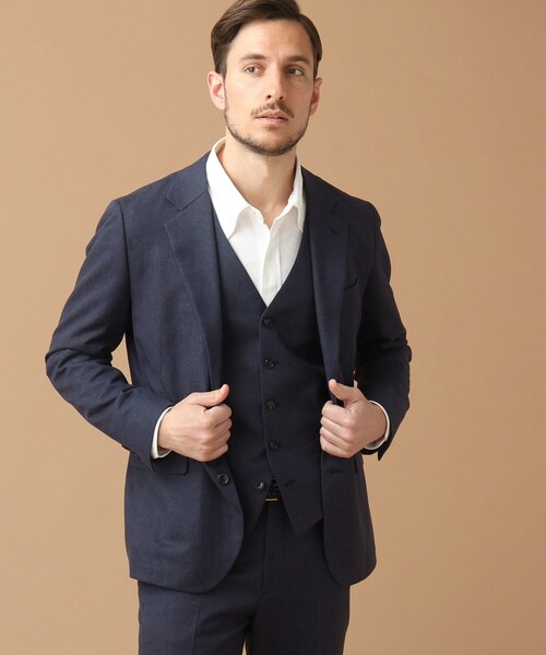 40ｃｔ＆525（フォーティーカラッツアンドゴーニーゴ）の「◆【セットアップ対応】リネン混ベスト（スーツベスト・メンズ・ネイビー・03/02）」の11枚目の写真