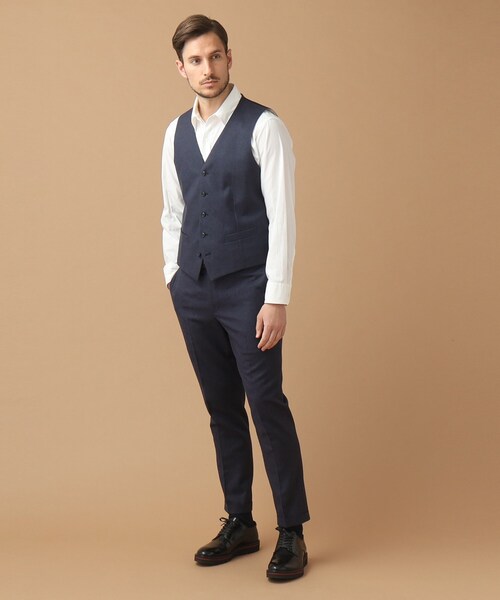 40ｃｔ＆525（フォーティーカラッツアンドゴーニーゴ）の「◆【セットアップ対応】リネン混ベスト（スーツベスト・メンズ・ネイビー・03/02）」の13枚目の写真