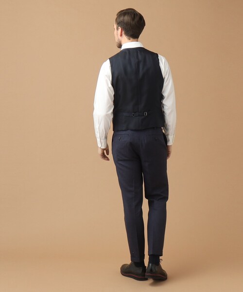 40ｃｔ＆525（フォーティーカラッツアンドゴーニーゴ）の「◆【セットアップ対応】リネン混ベスト（スーツベスト・メンズ・ネイビー・03/02）」の14枚目の写真