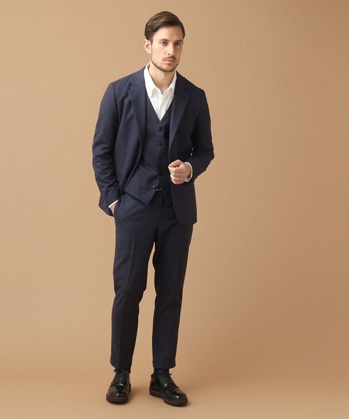 40ｃｔ＆525（フォーティーカラッツアンドゴーニーゴ）の「◆【セットアップ対応】リネン混ベスト（スーツベスト・メンズ・ネイビー・03/02）」の15枚目の写真