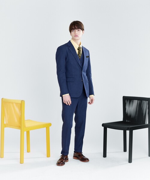 40ｃｔ＆525（フォーティーカラッツアンドゴーニーゴ）の「◆【セットアップ対応】リネン混ベスト（スーツベスト・メンズ・ネイビー・03/02）」の17枚目の写真