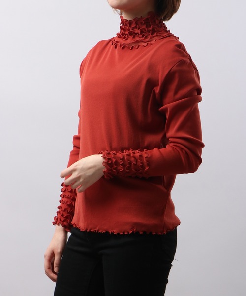 tシャツ BRODIAEA 長袖チュールシアートップス ８段メロー レディース tシャツ BRODIAEA 長袖チュールシアートップス 8段メロー