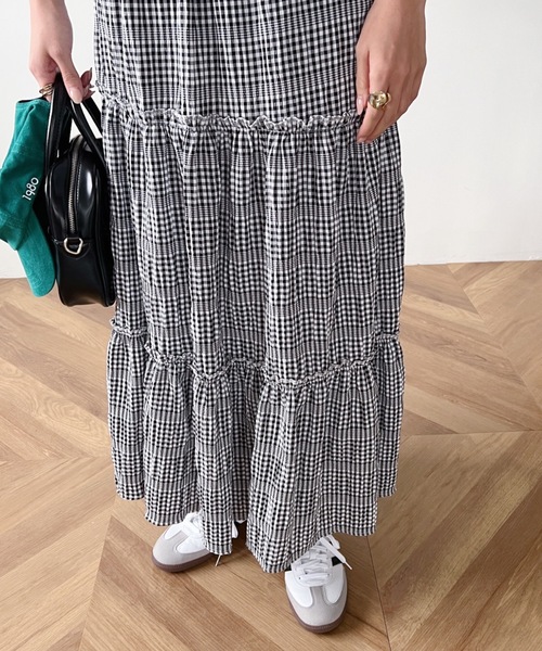 MYMOOD.（マイムード）の「ギンガムチェックティアードマキシスカート（スカート・レディース・ブラック/ブルー・FREE）」の19枚目の写真