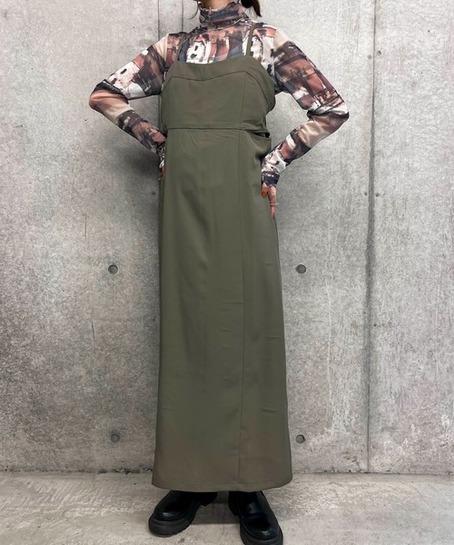 byYOUANCE(バイユアンス)の「カットアウトキャミワンピース(ワンピース・レディース・グレー系その他/ブラック・FREE)」の2枚目の写真