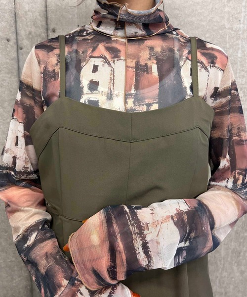 byYOUANCE(バイユアンス)の「カットアウトキャミワンピース(ワンピース・レディース・グレー系その他/ブラック・FREE)」の6枚目の写真