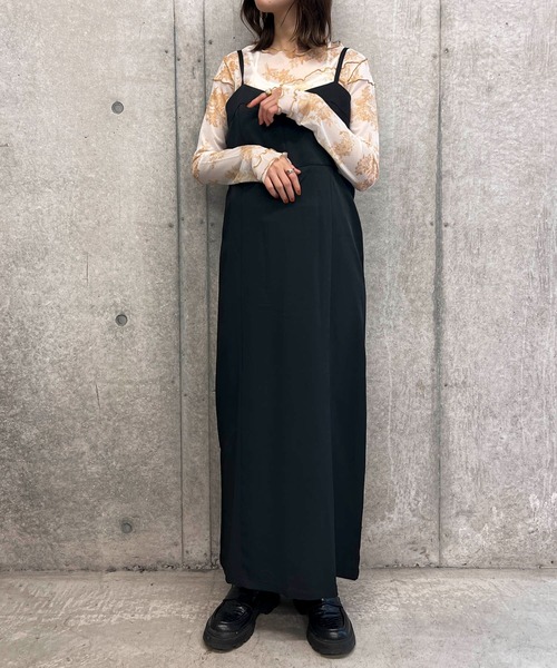 byYOUANCE(バイユアンス)の「カットアウトキャミワンピース(ワンピース・レディース・グレー系その他/ブラック・FREE)」の5枚目の写真