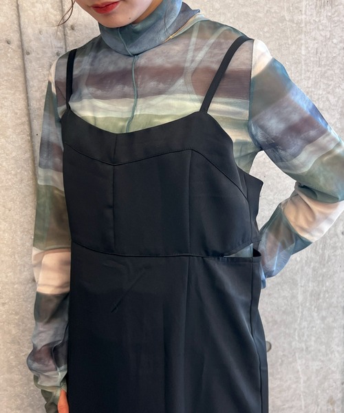 byYOUANCE(バイユアンス)の「カットアウトキャミワンピース(ワンピース・レディース・グレー系その他/ブラック・FREE)」の17枚目の写真