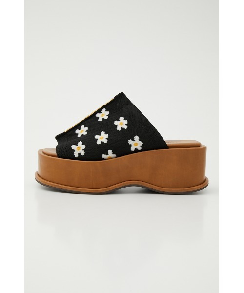 RODEO CROWNS WIDE BOWL(ロデオクラウンズワイドボウル)の「PATTERN KNIT WADGE SANDAL(サンダル・レディース・ブラック系その他/グリーン系その他・MEDIUM/LARGE)」の8枚目の写真