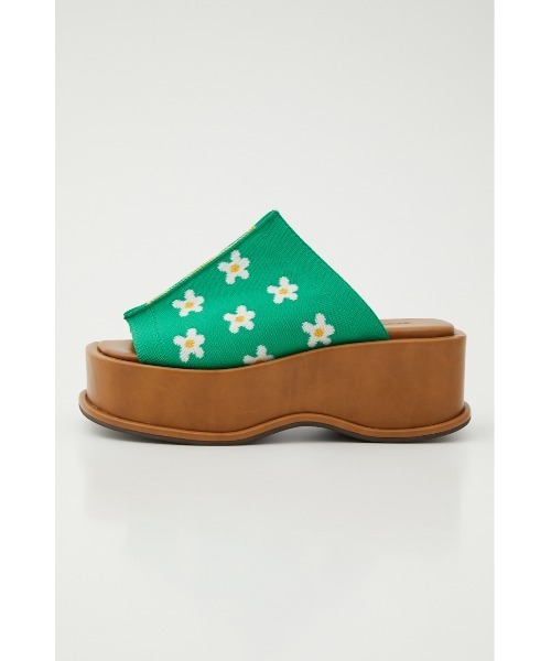 RODEO CROWNS WIDE BOWL(ロデオクラウンズワイドボウル)の「PATTERN KNIT WADGE SANDAL(サンダル・レディース・ブラック系その他/グリーン系その他・MEDIUM/LARGE)」の15枚目の写真