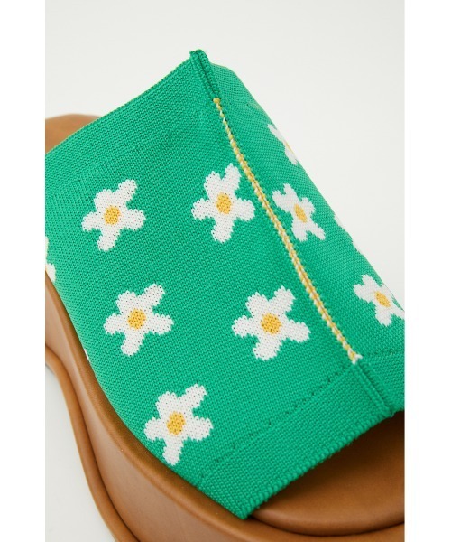RODEO CROWNS WIDE BOWL(ロデオクラウンズワイドボウル)の「PATTERN KNIT WADGE SANDAL(サンダル・レディース・ブラック系その他/グリーン系その他・MEDIUM/LARGE)」の9枚目の写真