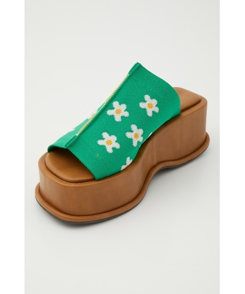 RODEO CROWNS WIDE BOWL(ロデオクラウンズワイドボウル)の「PATTERN KNIT WADGE SANDAL(サンダル・レディース・ブラック系その他/グリーン系その他・MEDIUM/LARGE)」の13枚目の写真