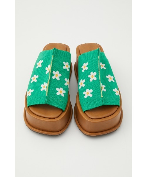 RODEO CROWNS WIDE BOWL(ロデオクラウンズワイドボウル)の「PATTERN KNIT WADGE SANDAL(サンダル・レディース・ブラック系その他/グリーン系その他・MEDIUM/LARGE)」の10枚目の写真