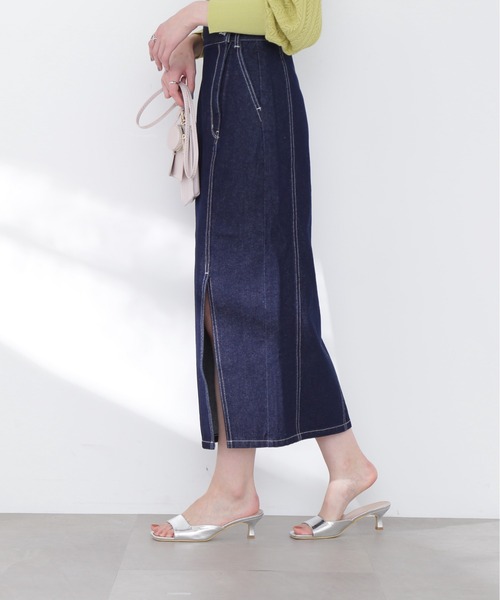 N.(N. Natural Beauty Basic)(エヌエヌナチュラルビューティーベーシック)の「【S Size Line】◆サイドスリットデニムスカート(デニムスカート・レディース・オフホワイト/ワンウォッシュ・SMALL/MEDIUM)」の13枚目の写真