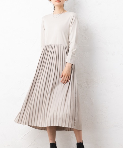 aunt lily(アントリリー)の「プリーツドッキングマルチワンピース(ワンピース・レディース・ライトグレー/カーキ・11号/13号/15号/9号)」の2枚目の写真