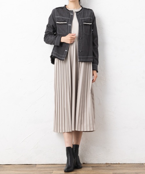 aunt lily(アントリリー)の「プリーツドッキングマルチワンピース(ワンピース・レディース・ライトグレー/カーキ・11号/13号/15号/9号)」の4枚目の写真