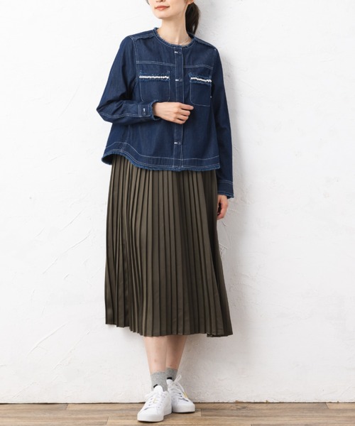 aunt lily(アントリリー)の「プリーツドッキングマルチワンピース(ワンピース・レディース・ライトグレー/カーキ・11号/13号/15号/9号)」の12枚目の写真