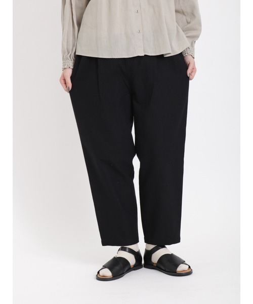 Samansa Mos2（サマンサ モスモス）の「【リンネル5月号掲載アイテム】【UVカット】毎日履きたい楽ちんパンツ（その他パンツ・レディース・ブラック/オフホワイト/ベージュ/キナリ・ﾌﾘ-）」の12枚目の写真