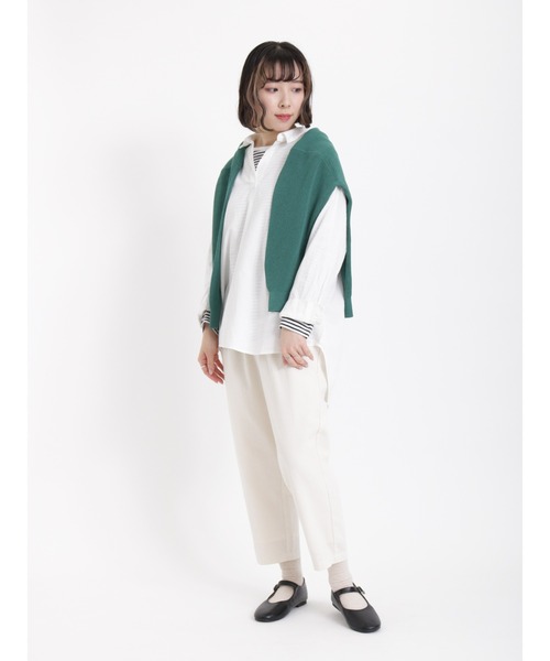 Samansa Mos2（サマンサ モスモス）の「【リンネル5月号掲載アイテム】【UVカット】毎日履きたい楽ちんパンツ（その他パンツ・レディース・ブラック/オフホワイト/ベージュ/キナリ・ﾌﾘ-）」の17枚目の写真