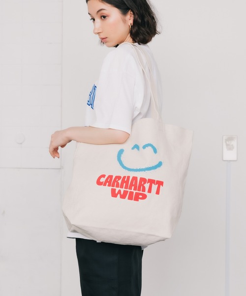Carhartt WIP（カーハートダブリューアイピー）の「Carhartt WIP/カーハートダブリューアイピー CANVAS GRAPHIC TOTE トートバッグ（トートバッグ・メンズ・ホワイト/ベージュ/ブラック・FREE）」の2枚目の写真