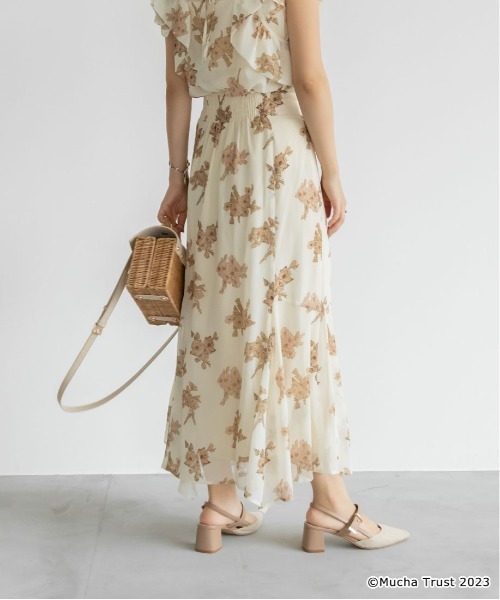 RANDA（ランダ）の「【Mucha×RANDA】フラワープリントスカート（スカート・レディース・クリーム/オレンジ・0/1）」の6枚目の写真