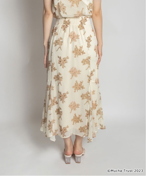 RANDA（ランダ）の「【Mucha×RANDA】フラワープリントスカート（スカート・レディース・クリーム/オレンジ・0/1）」の5枚目の写真