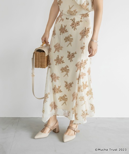 RANDA（ランダ）の「【Mucha×RANDA】フラワープリントスカート（スカート・レディース・クリーム/オレンジ・0/1）」の20枚目の写真