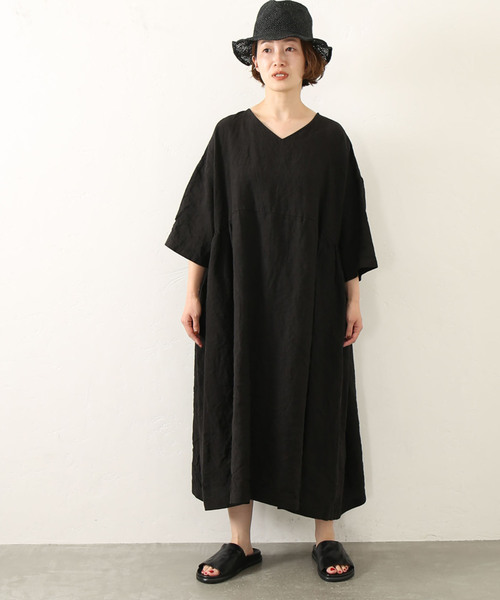 JOURNAL STANDARD LUXE(ジャーナルスタンダード ラックス)の「40リネン Vネックワンピース(ワンピース・レディース・ブルー/ブラック/ホワイト・FREE)」の18枚目の写真