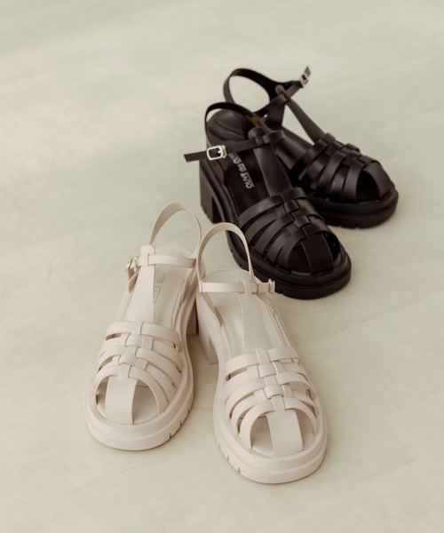 OLIVE des OLIVE（オリーブデオリーブ）の「ヒールアップグルカサンダル　1031130120（サンダル・レディース・ブラック/アイボリー・SMALL/MEDIUM/LARGE）」の14枚目の写真