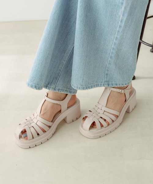 OLIVE des OLIVE（オリーブデオリーブ）の「ヒールアップグルカサンダル　1031130120（サンダル・レディース・ブラック/アイボリー・SMALL/MEDIUM/LARGE）」の11枚目の写真